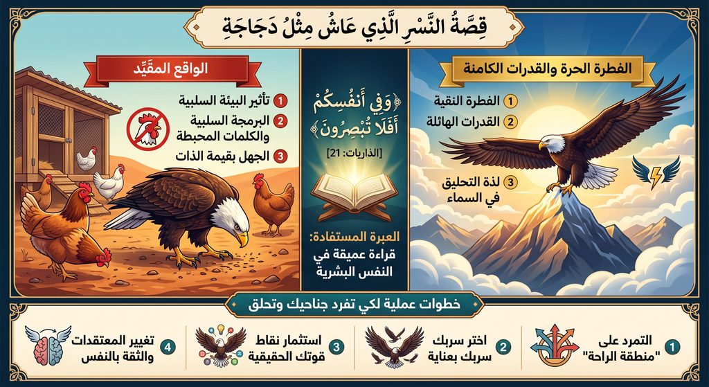قصة النسر الذي عاش مثل دجاجة